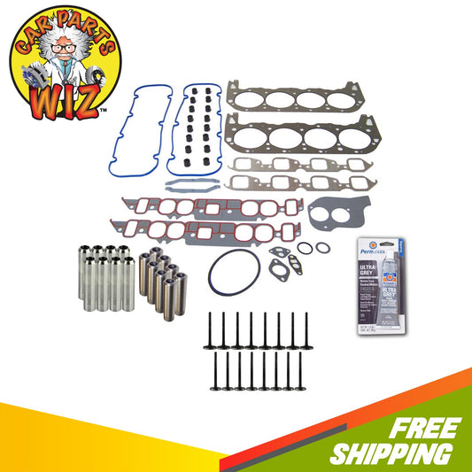 Engine Head Gasket Set Exhaust & Intake Guides Valves Fits 91-95 OHV 16V
