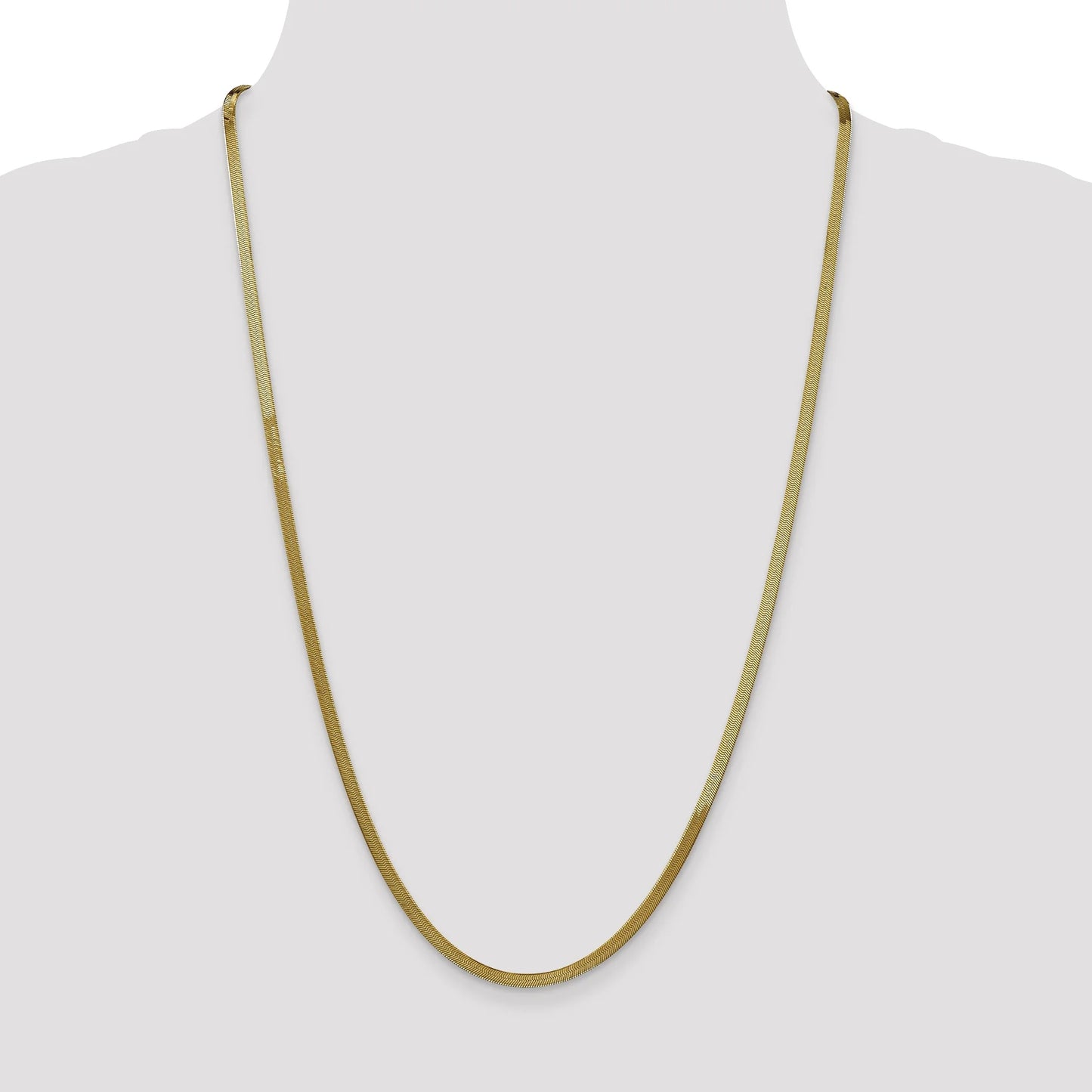 14K Yellow Gold 3.0Mm Silky Herringbone Chain