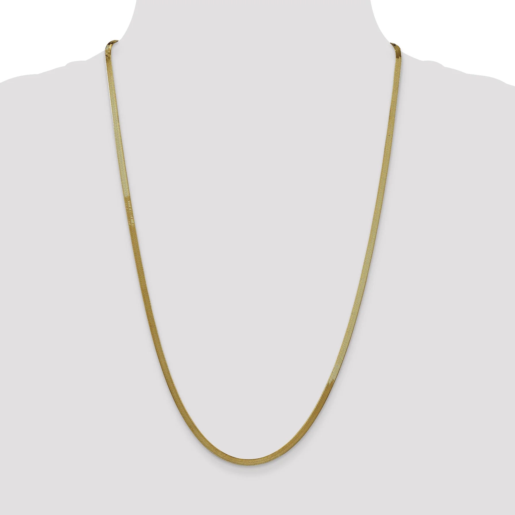 14K Yellow Gold 3.0Mm Silky Herringbone Chain