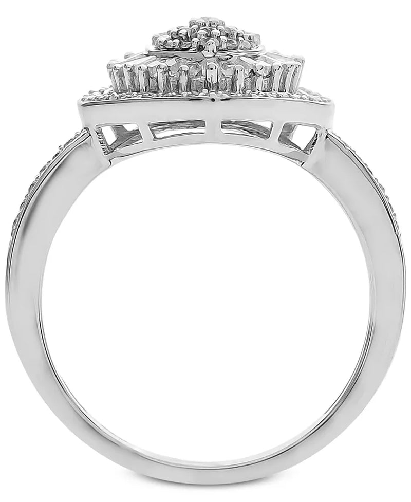 Diamond Heart Cluster Ring (1/2 Ct. T.W.) in 14K White , Yellow or Rose Gold