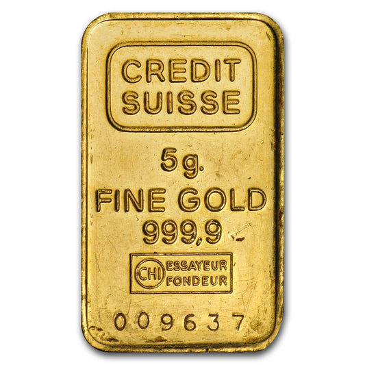 5 Gram Gold Bar - Secondary Market .9999 Fine Gold - Design Varies