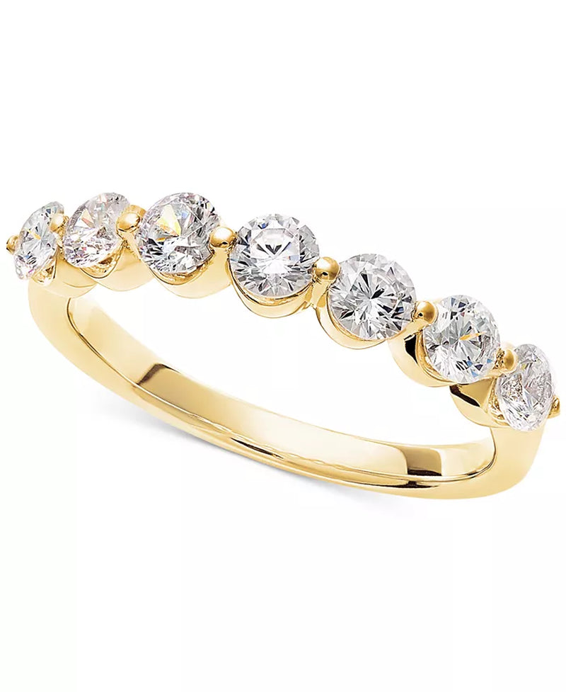 Diamond Seven Stone Band (1 Ct. T.W.) in 14K White or Yellow Gold