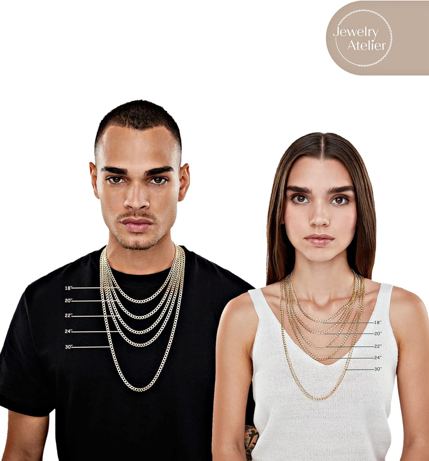 Stunning 14K Solid Yellow Gold Filled Miami Cuban Curb Link Chain Necklaces for Men & Women - Available in Multiple Sizes (2.7mm, 3.6mm, 4.5mm, 5.5mm)