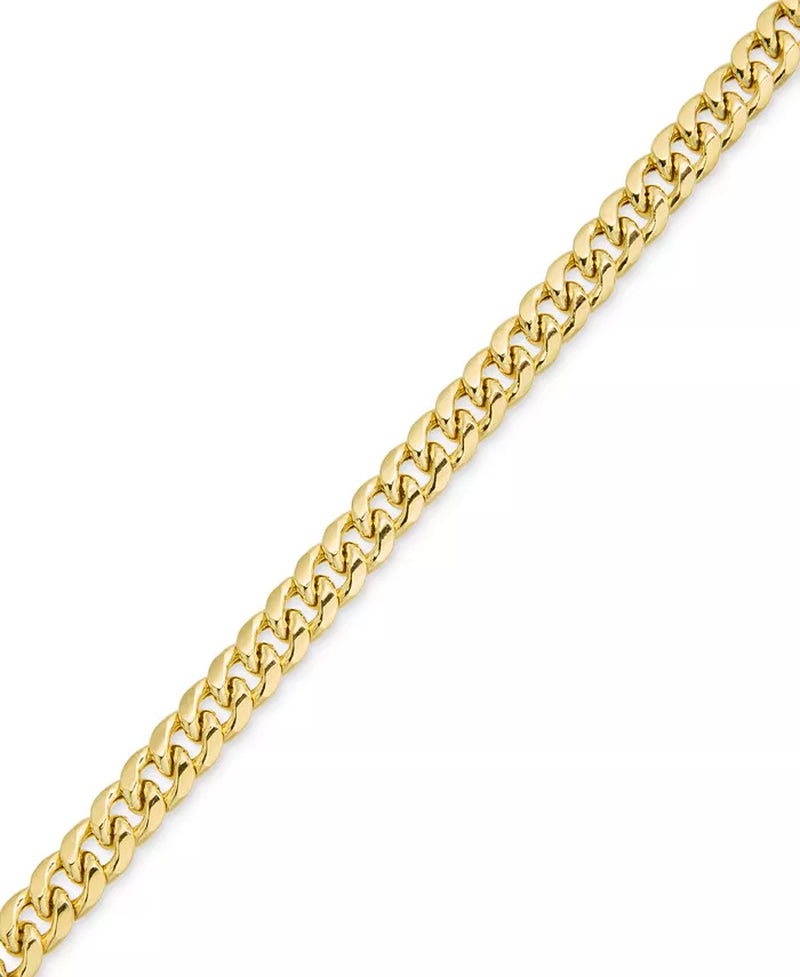 Elevate His Style with a Stunning 14K Gold Lightweight Men's Cuban Chain Link Bracelet (10mm)