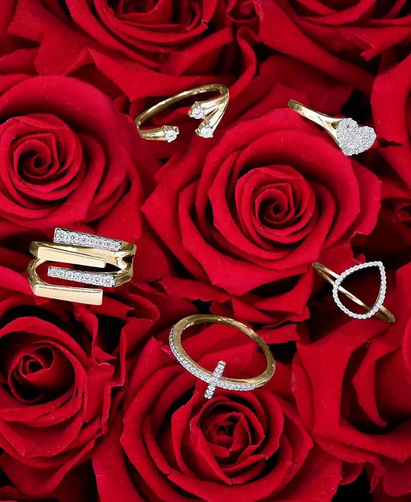 Diamond Heart Cluster Ring (1/6 Ct. T.W.) in 10K Gold, Created for Macy'S