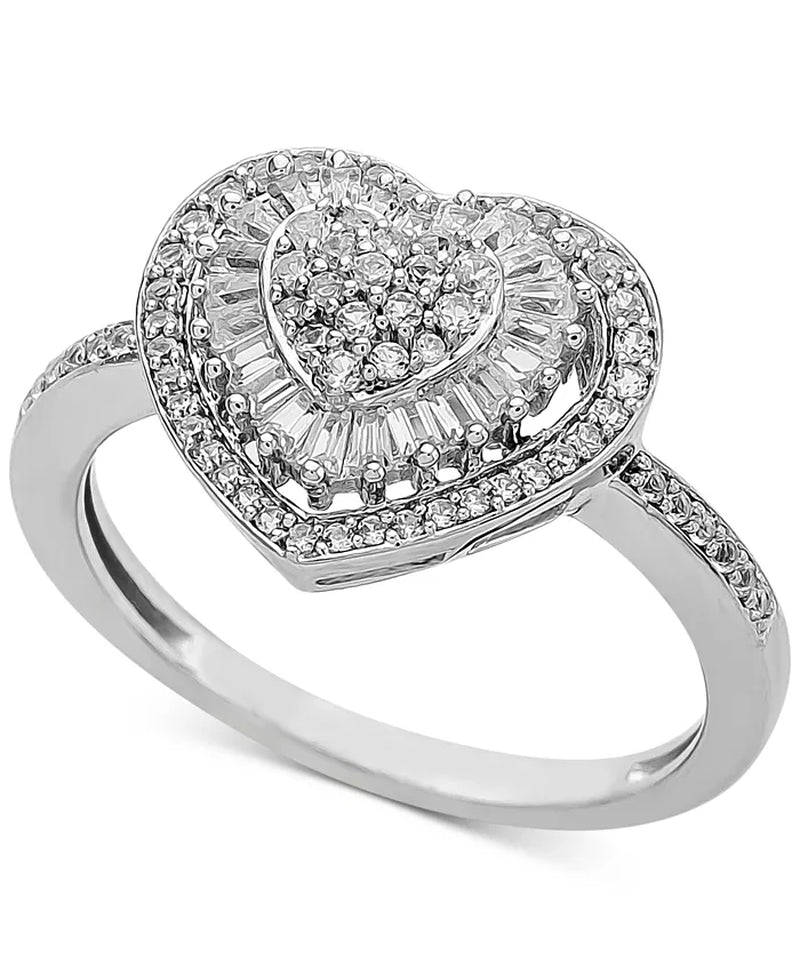 Diamond Heart Cluster Ring (1/2 Ct. T.W.) in 14K White , Yellow or Rose Gold