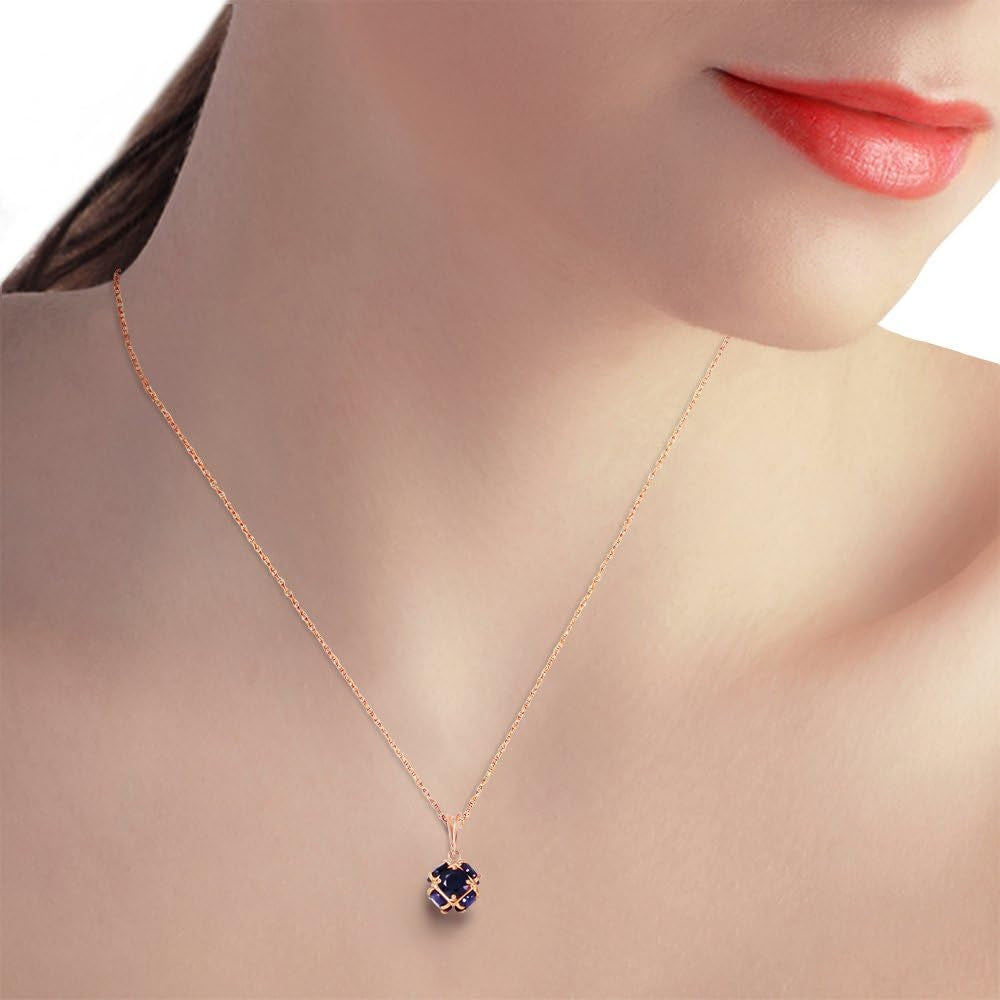14K Rose Gold Necklace with Natural Sapphires