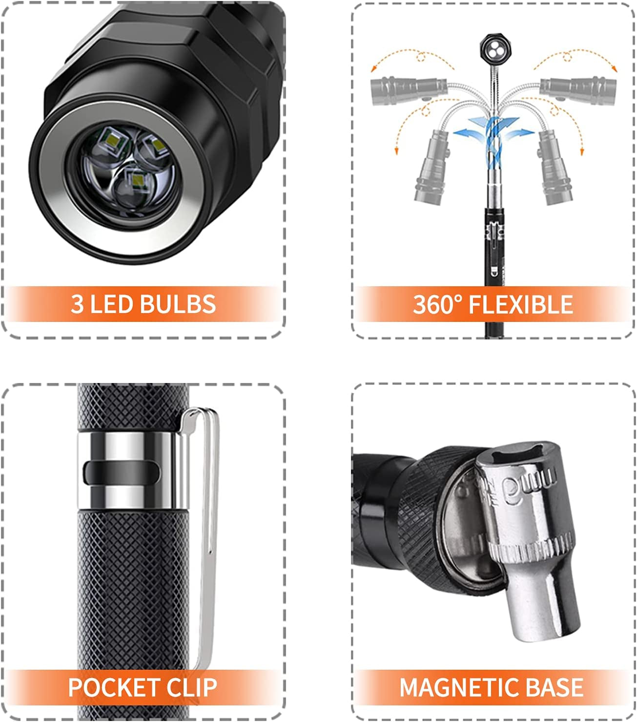 Awesome Gifts for Dad: Extendable Magnetic Flashlight & Telescoping Magnet Tool - Perfect for Christmas Stockings & Birthdays! 🎁✨