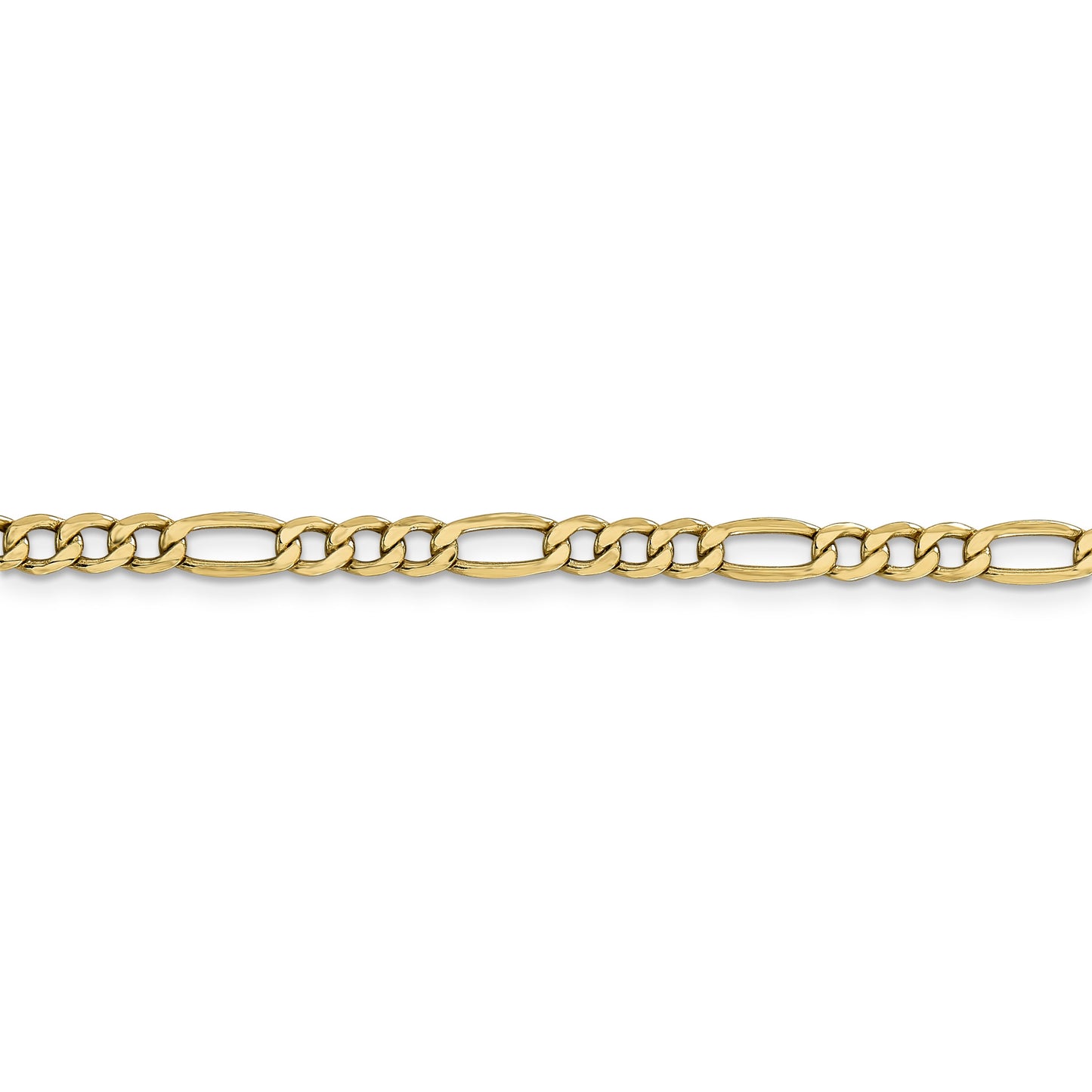 14 Karat Yellow Gold 4.75Mm Semi-Solid Figaro Chain
