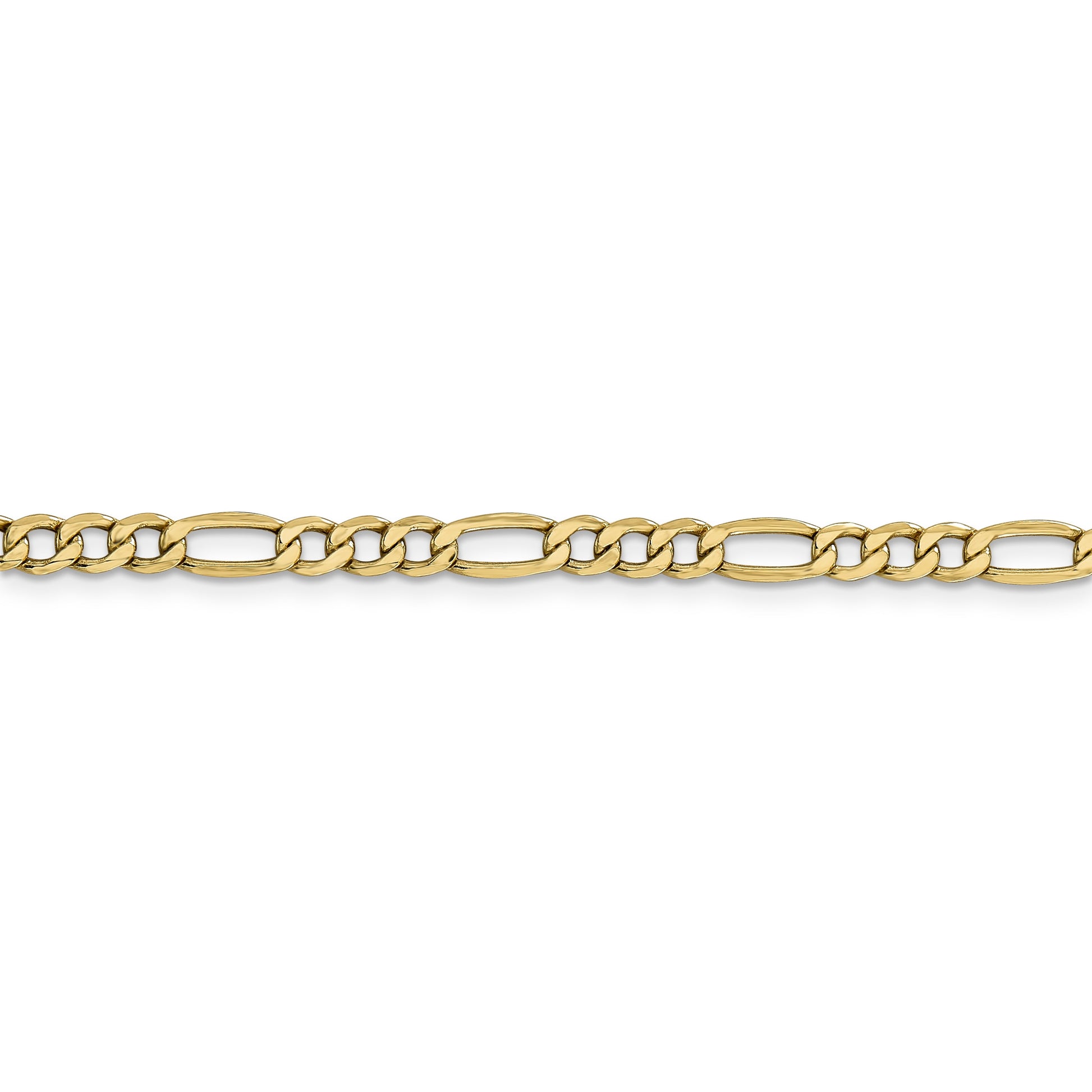 14 Karat Yellow Gold 4.75Mm Semi-Solid Figaro Chain