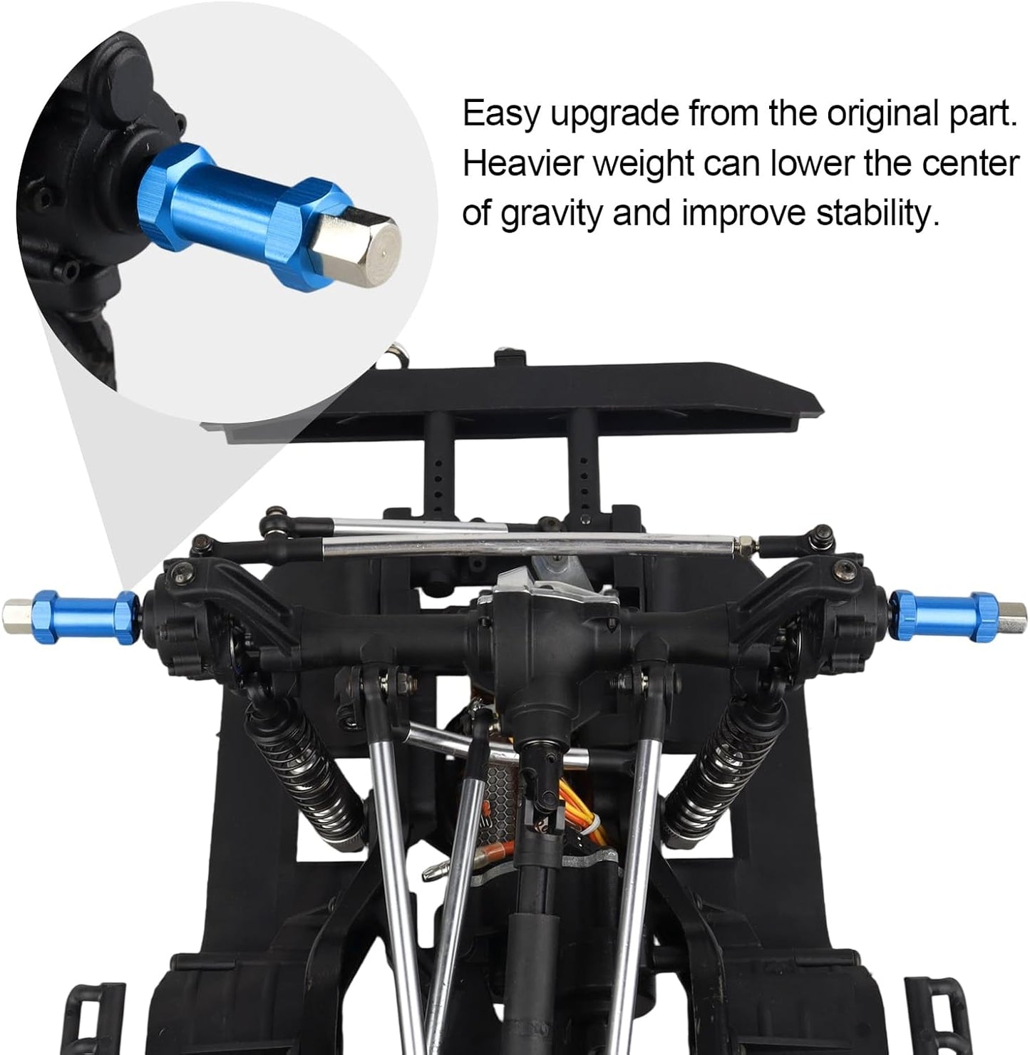 4-Pack  RC Wheel Spacers 12Mm Hex Drive Hubs Combiner Coupler Aluminum 25Mm Offset Extension for 1/10 RC Crawler Car Parts (Blue)