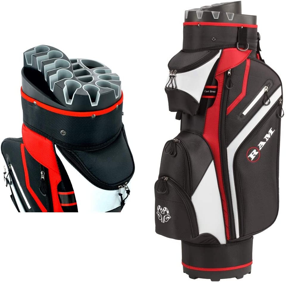 Golf Premium Cart Bag with 14 Way Molded Organizer Divider Top