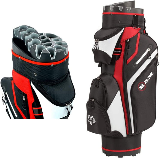 Golf Premium Cart Bag with 14 Way Molded Organizer Divider Top