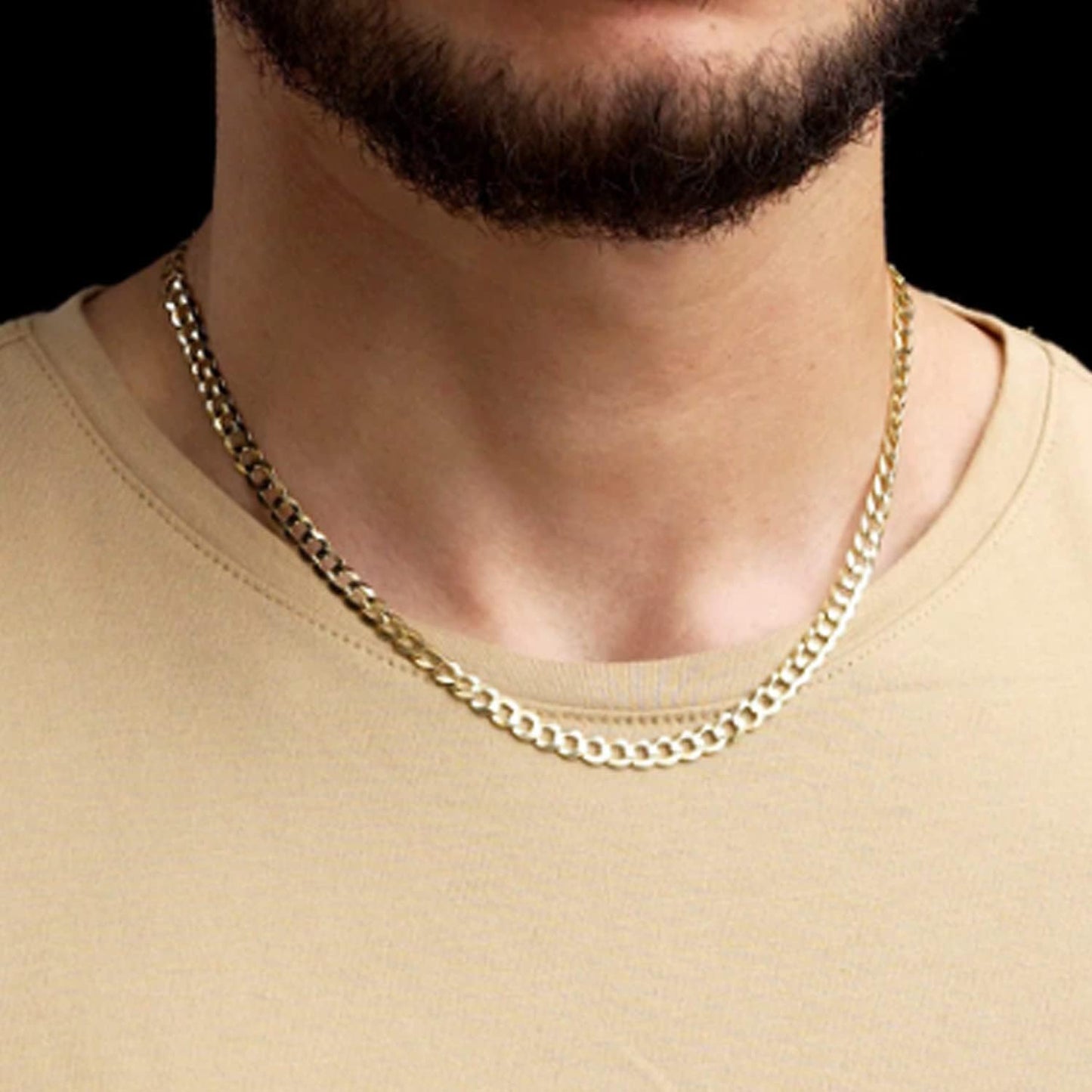 10K Yellow Gold Comfort Curb Chain Necklace, 5.7Mm