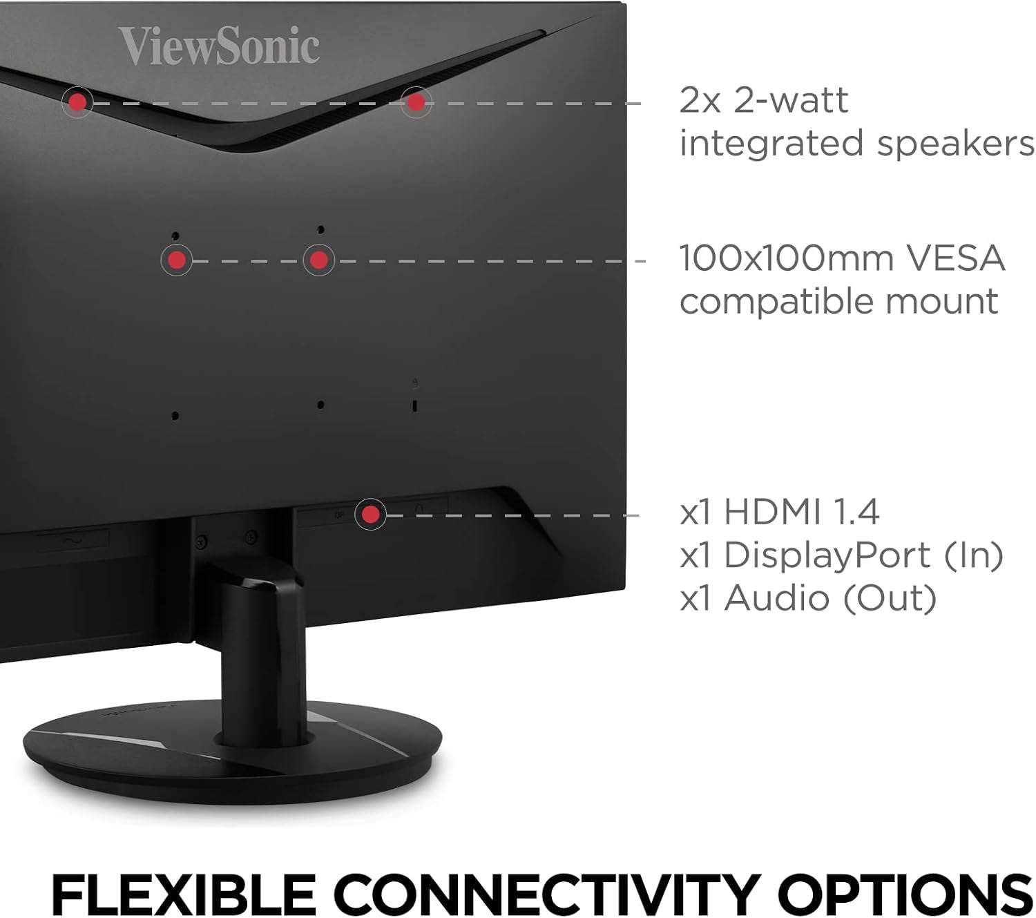 Ultimate ViewSonic VX2716 27-Inch 1080P Gaming Monitor with 1ms Response Time, 100Hz Refresh Rate, IPS Panel, FreeSync Technology, Eye Protection Features, and Versatile Connectivity Options