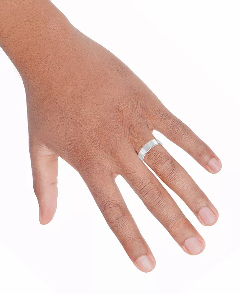 Elegant 14K Gold Men's Comfort Fit Wedding Band - Flat Profile Design