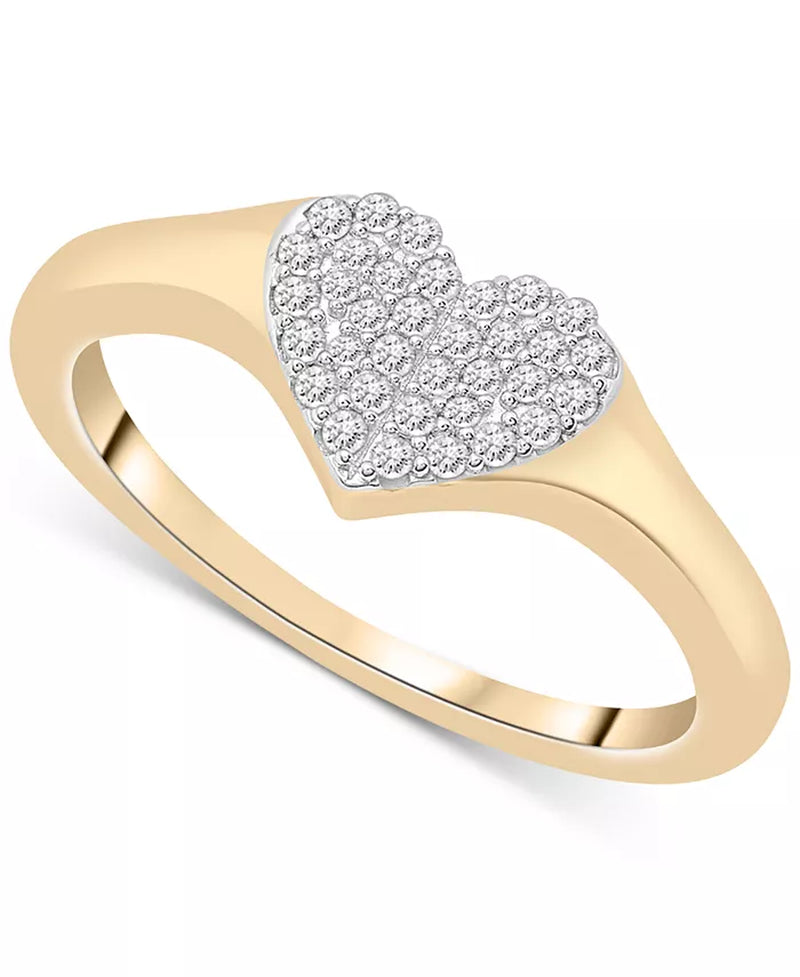 Diamond Heart Cluster Ring (1/6 Ct. T.W.) in 10K Gold, Created for Macy'S