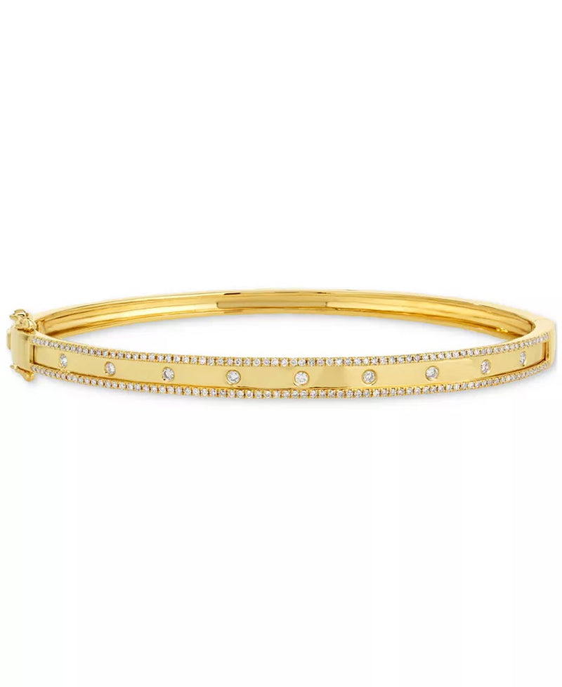 Vanilla Diamond & Nude Diamond Bangle Bracelet (1/2 Ct. T.W.) in 14K Gold