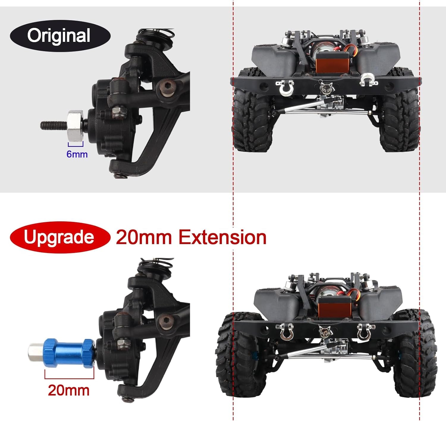 4-Pack  12Mm Wheel Hex Drive Hubs Combiner Coupler Aluminum 20Mm Offset Extension for 1/10 RC Crawler Car Parts (Blue)