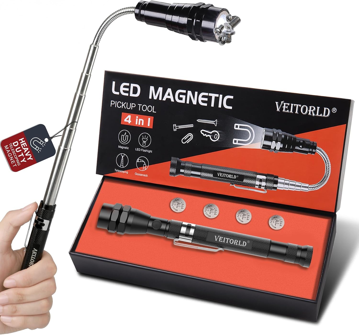 Awesome Gifts for Dad: Extendable Magnetic Flashlight & Telescoping Magnet Tool - Perfect for Christmas Stockings & Birthdays! 🎁✨