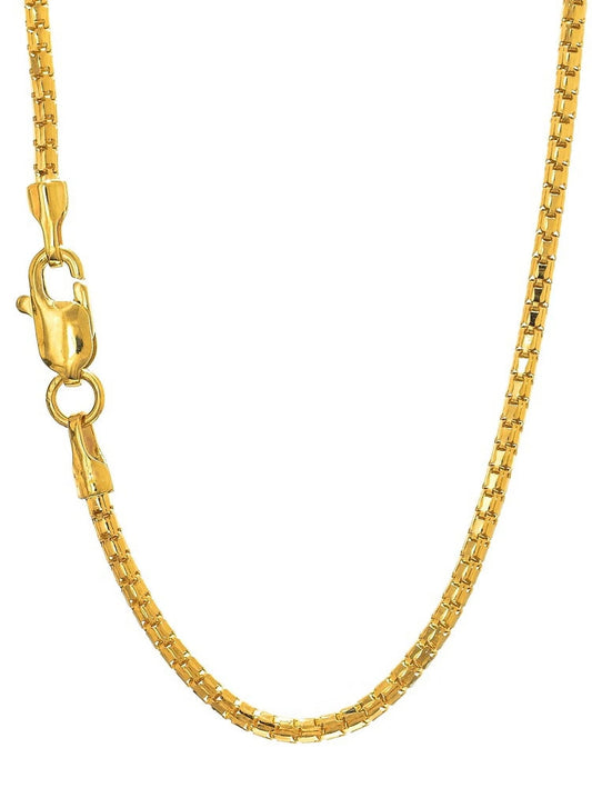 14K Solid Gold Yellow or White 1.3Mm Ice Chain Necklace with Lobster Claw Clasp- 16" 18" 20" - 2.2Gr.