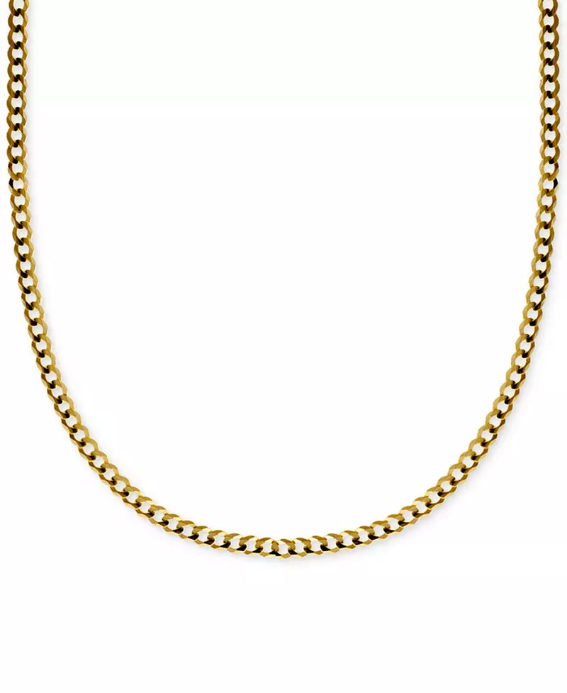 18" Curb Link Chain Necklace (3-1/6Mm) in Solid 14K Gold
