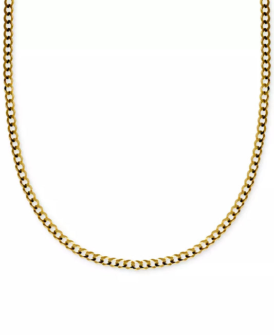 18" Curb Link Chain Necklace (3-1/6Mm) in Solid 14K Gold