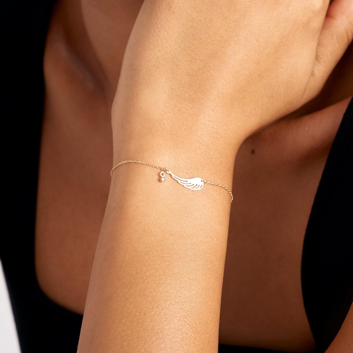Diamond Angel Wing Bracelet for Women