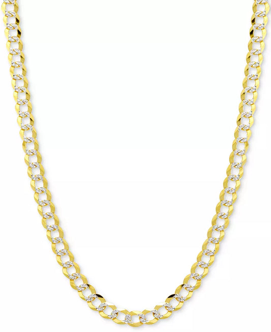 20" Two-Tone Open Curb Chain Necklace (5-3/4Mm) in Solid 14K Gold & White Gold