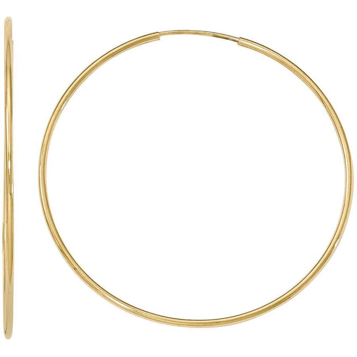 10 Karat Yellow Gold Endless Tube Hoop Earrings