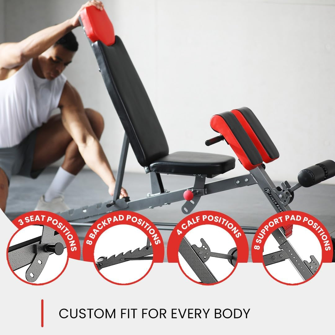 Ultimate 5-in-1 Adjustable Weight Bench for Complete Body Workout – Hyper Back Extension, Roman Chair, and More!