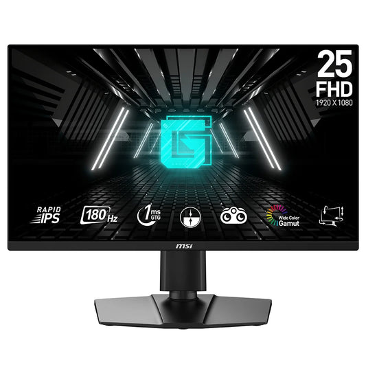 G255PF E2 24.5" 16:9 Full HD 180Hz Rapid IPS LCD Gaming Monitor, Metallic Black