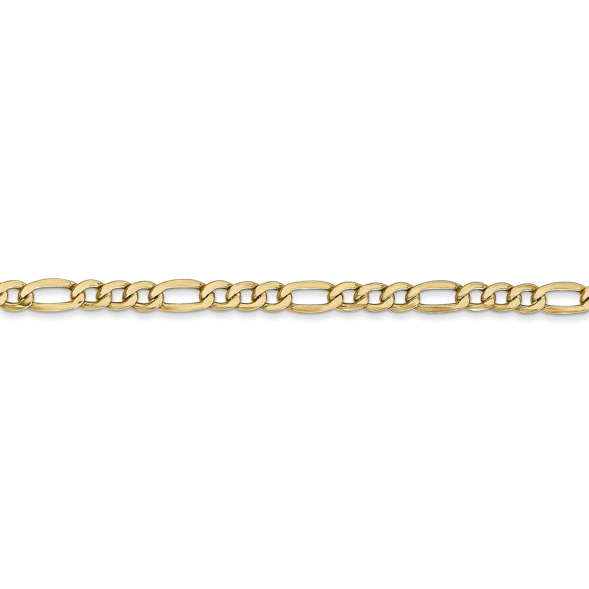 14 Karat Yellow Gold 3.5Mm Semi-Solid Figaro Chain