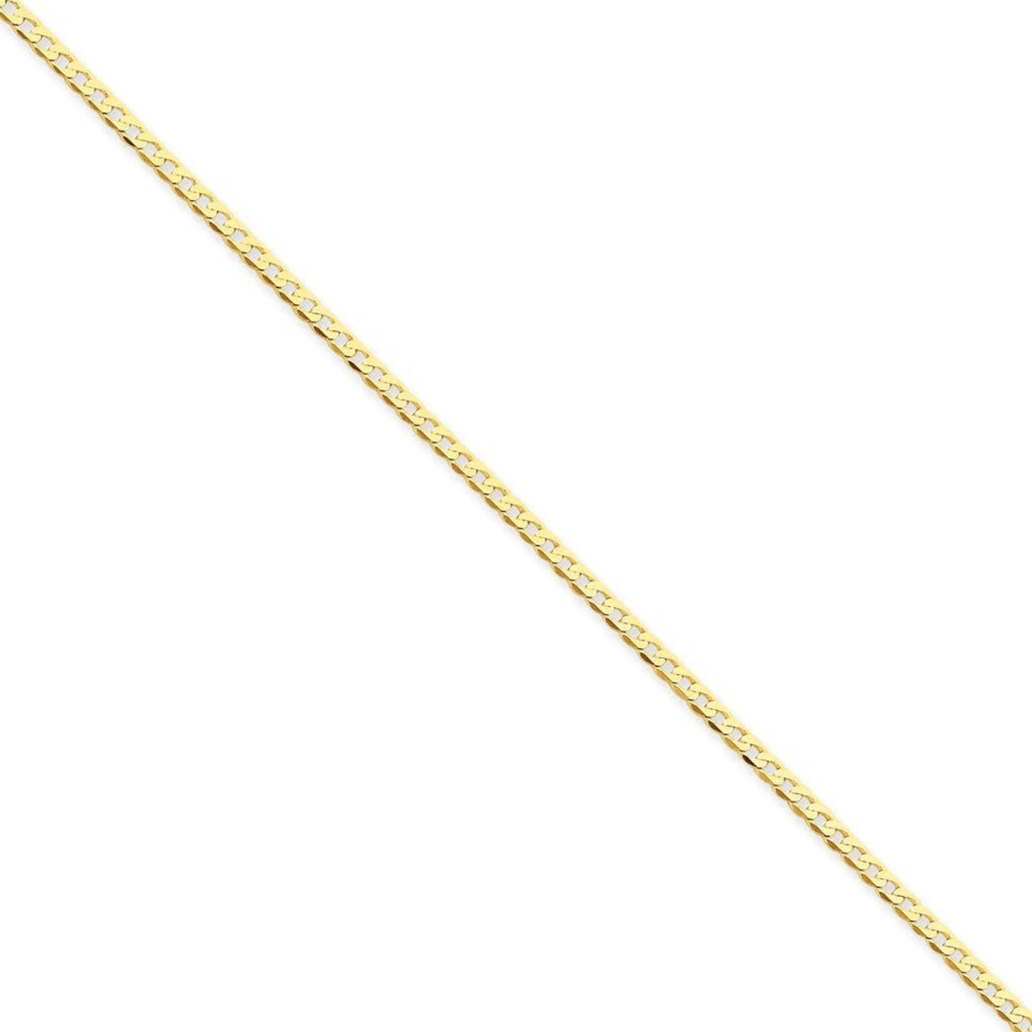 14 Karat Yellow Gold 2.2Mm Beveled Curb Chain