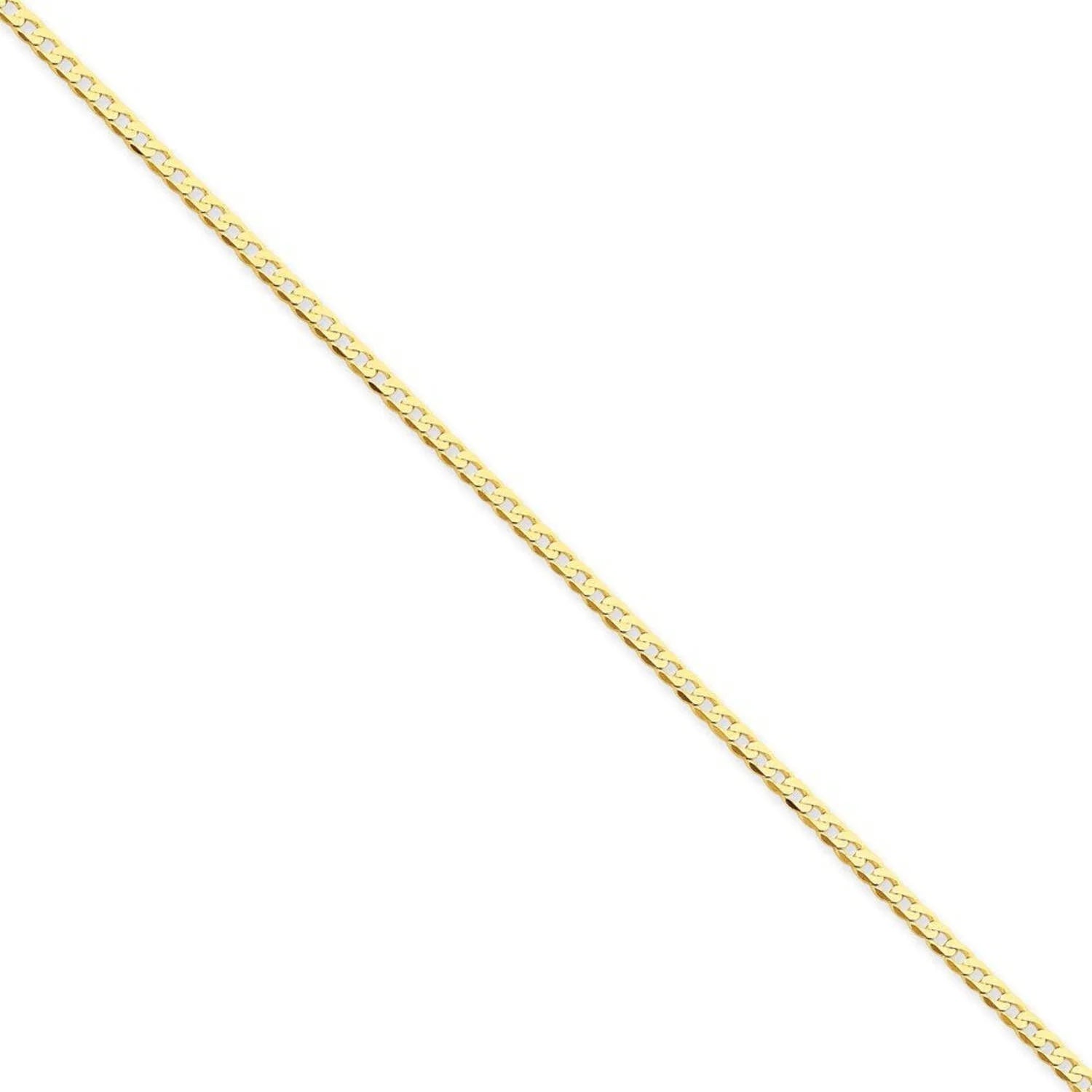 14 Karat Yellow Gold 2.2Mm Beveled Curb Chain