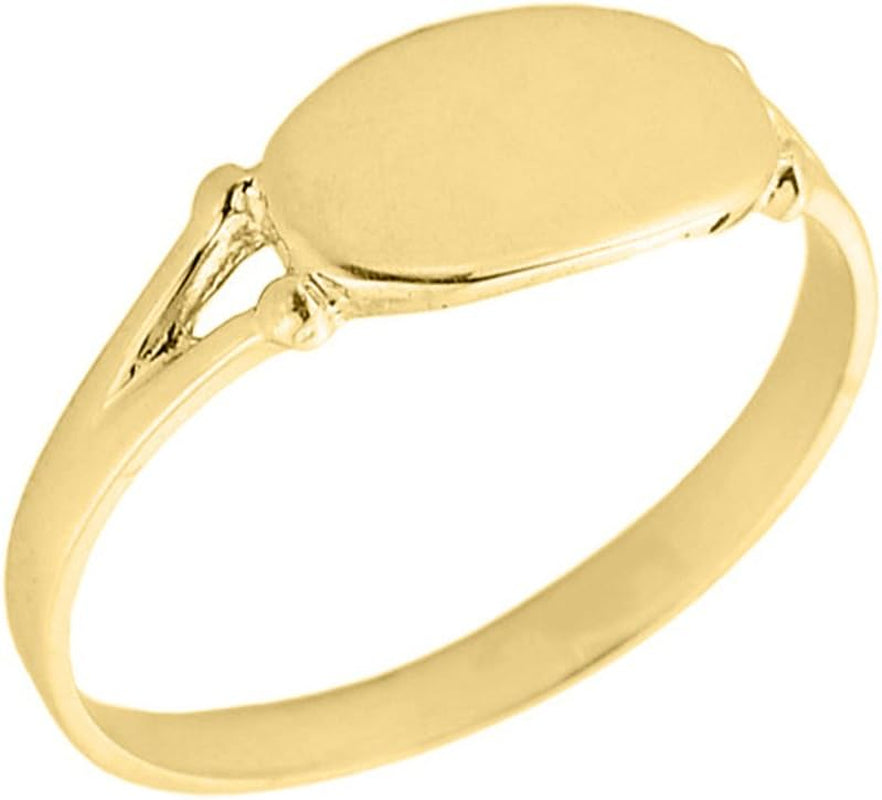Women'S 10K Yellow Gold Signet Ring
