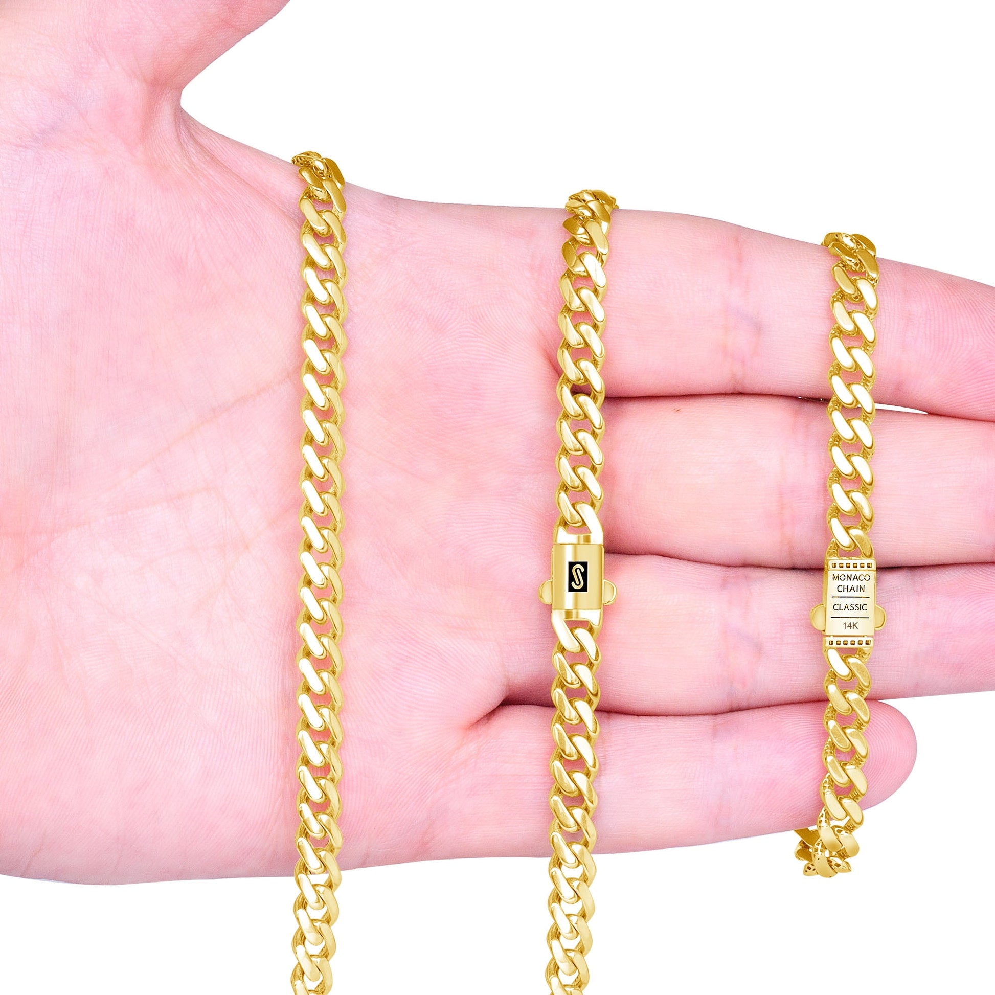 Exquisite 14K Yellow Gold Royal Monaco 6Mm Miami Cuban Link Bracelet - Timeless Italian Jewelry for Men & Women (7"-9")
