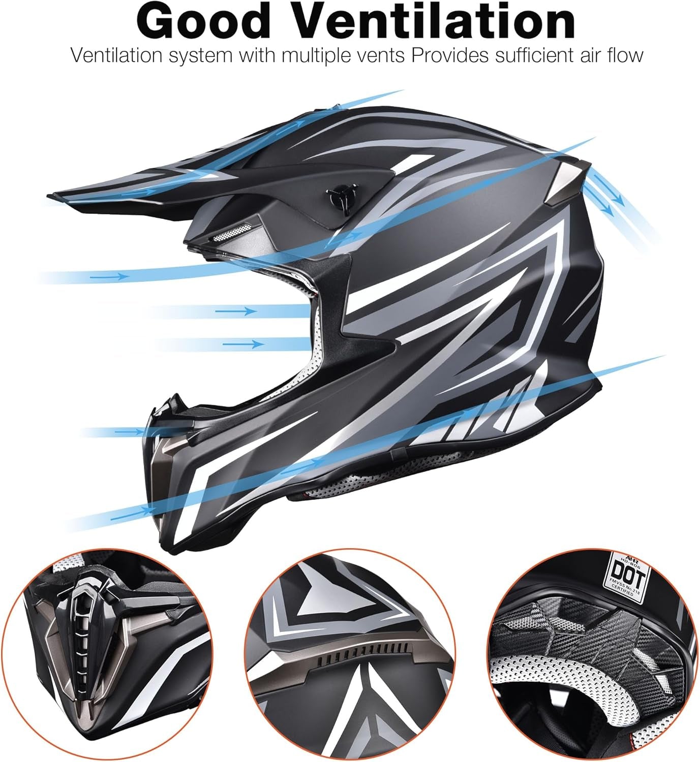 Get Ready to Ride! 🏍️💨 Check Out Our DOT Approved Full Face Offroad Dirt Bike Helmet for Ultimate Protection in Motocross, ATV, and BMX Adventures! #DirtBike #Motocross #SafetyFirst