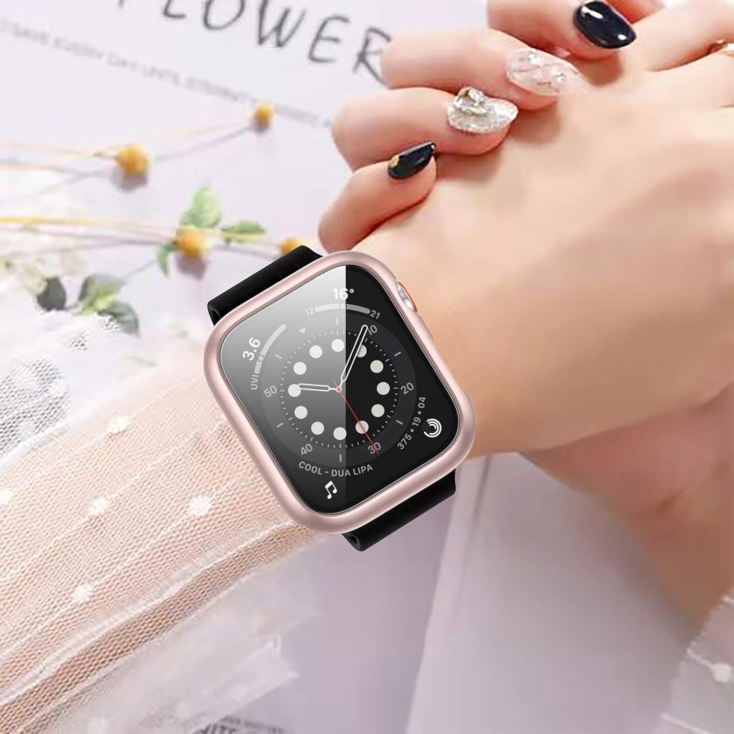 12 Pack Case with Tempered Glass Screen Protector Compatible for Apple Watch 44Mm SE (2Nd Gen) Series 6 5 4 SE, Full Hard PC Scratch Resistant Bumper Protective Cover for Iwatch Accessories