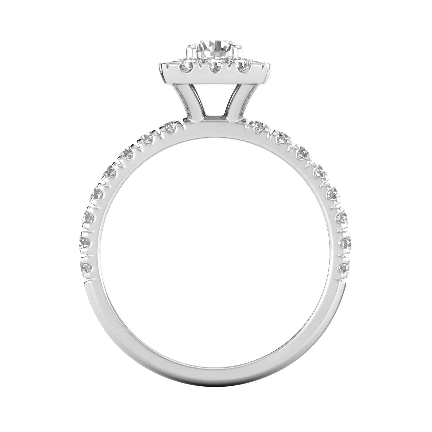 IGI Certified G/I2 1 Carat TW Diamond Halo Set Engagement Ring in 10K White Gold