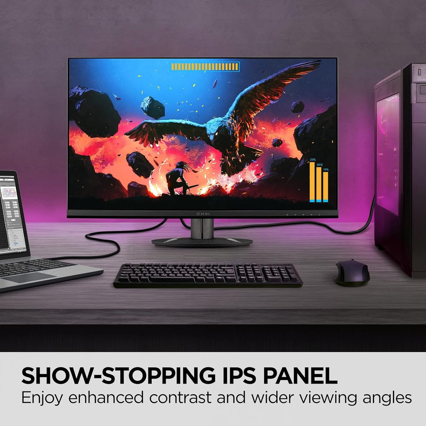 Ultimate ViewSonic VX2716 27-Inch 1080P Gaming Monitor with 1ms Response Time, 100Hz Refresh Rate, IPS Panel, FreeSync Technology, Eye Protection Features, and Versatile Connectivity Options