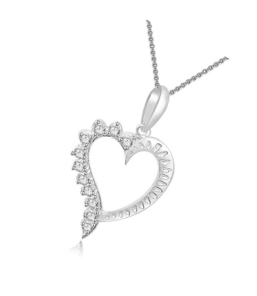 SI1 G 0.30 Ct Genuine Diamond Heart Pendant Necklace 14K Yellow Gold Appraisal