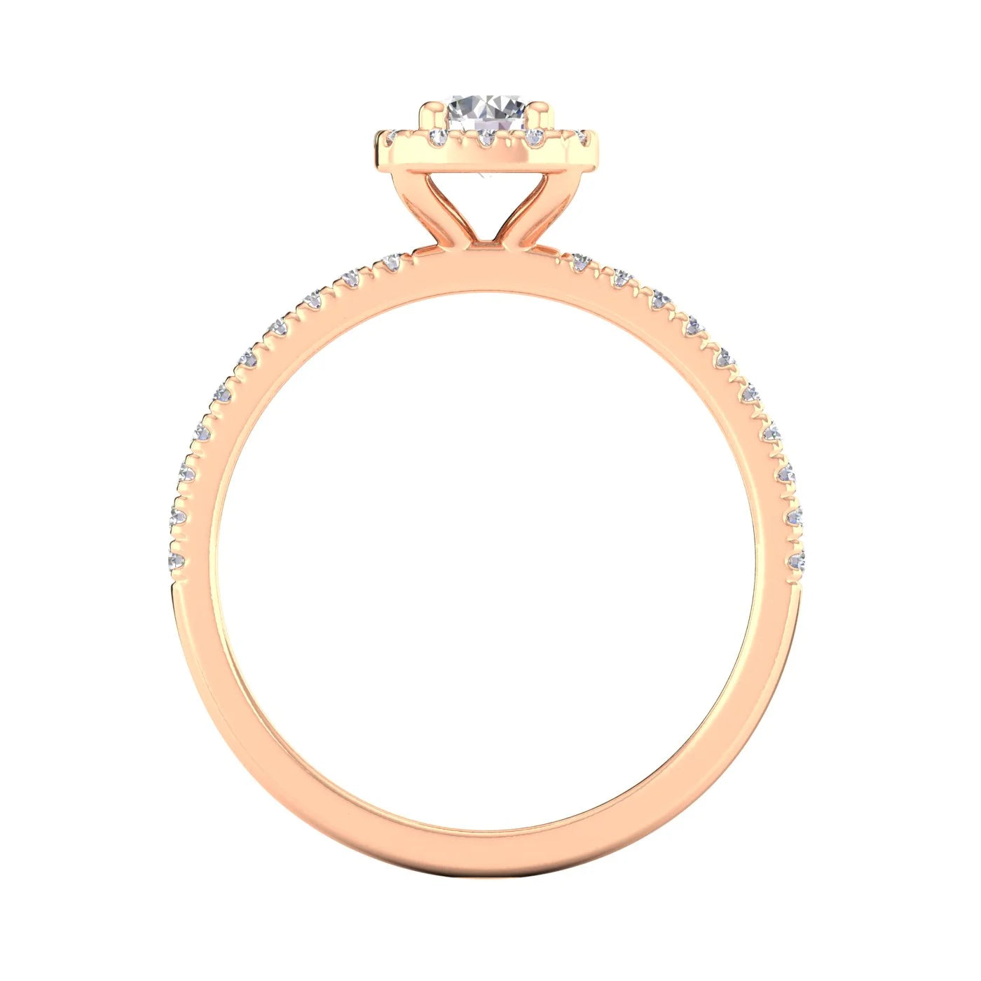 1/2Ctw Diamond Halo Engagement Ring in 10K Rose Gold