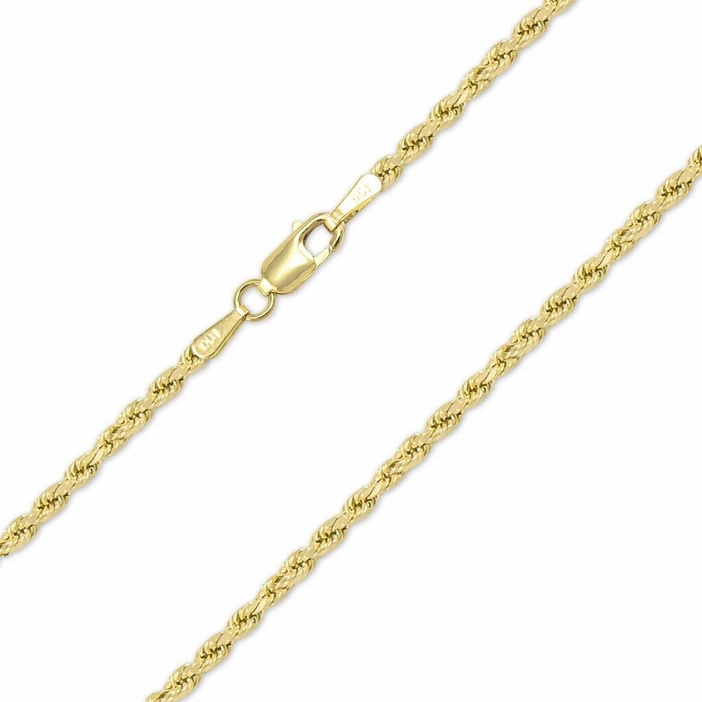 14K Solid Yellow Gold Rope Chain Necklace - 18" of Pure Luxury Guaranteed