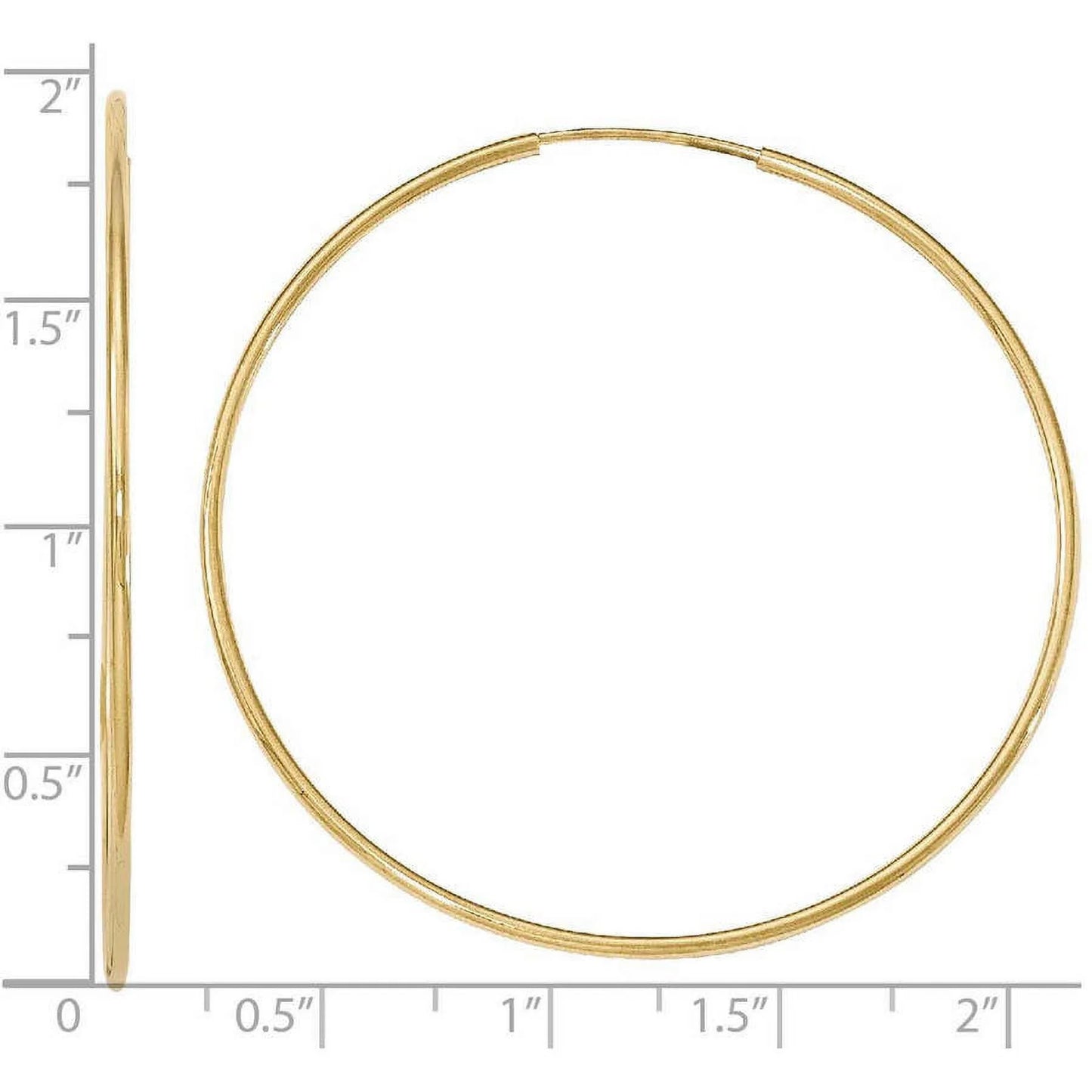 10 Karat Yellow Gold Endless Tube Hoop Earrings