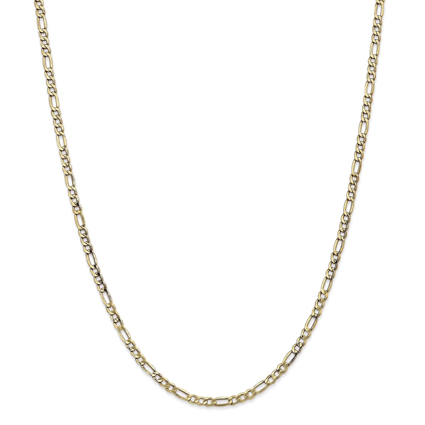 14 Karat Yellow Gold 3.5Mm Semi-Solid Figaro Chain