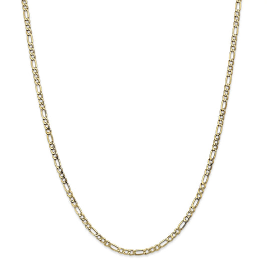14 Karat Yellow Gold 3.5Mm Semi-Solid Figaro Chain