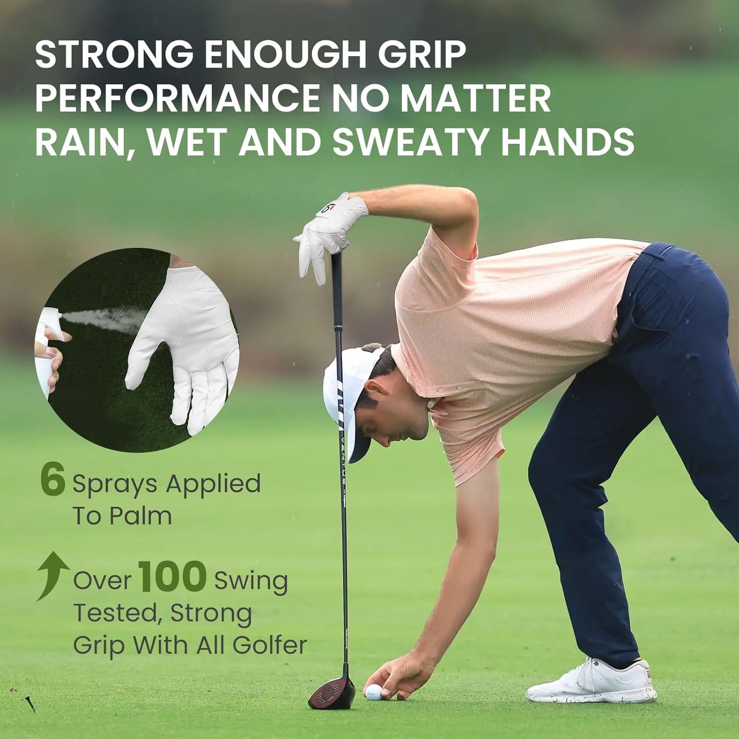 All-Weather Grip Golf Gloves for Men - Value 3-Pack for Right-Handed Golfers, Premium Comfort & Performance in Hot, Wet, or Rainy Conditions - Available in White, Black, Blue, Sizes S, M, L, XL
