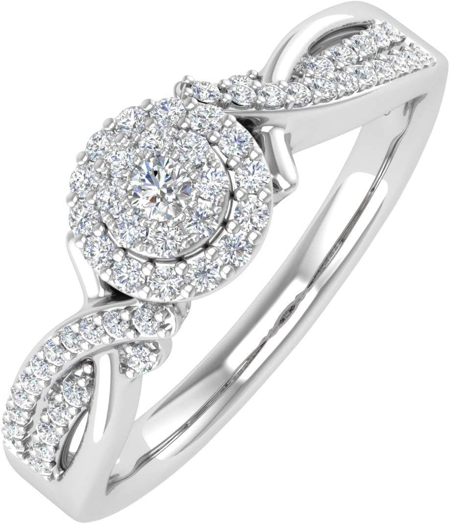 1/4 Carat round Diamond Engagement Ring in 10K Gold
