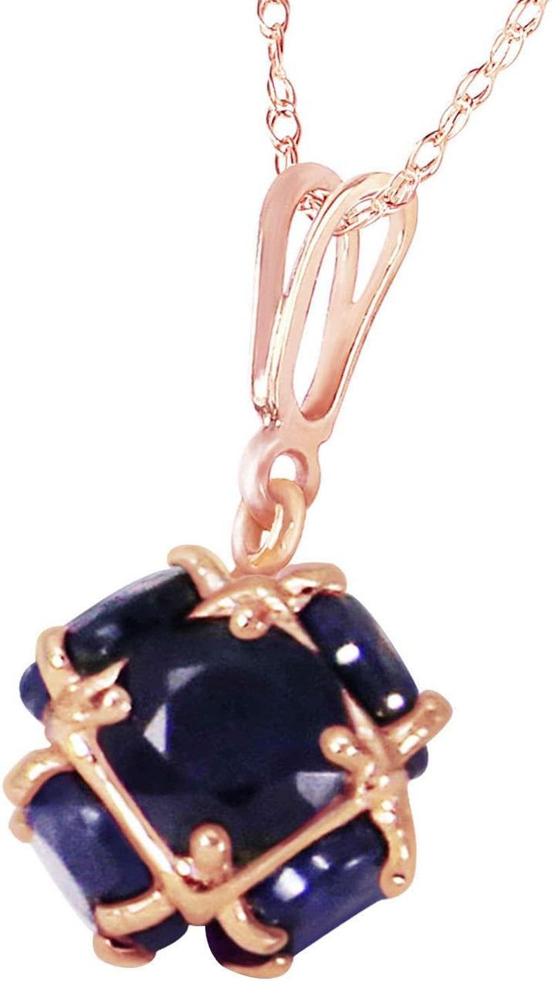 14K Rose Gold Necklace with Natural Sapphires